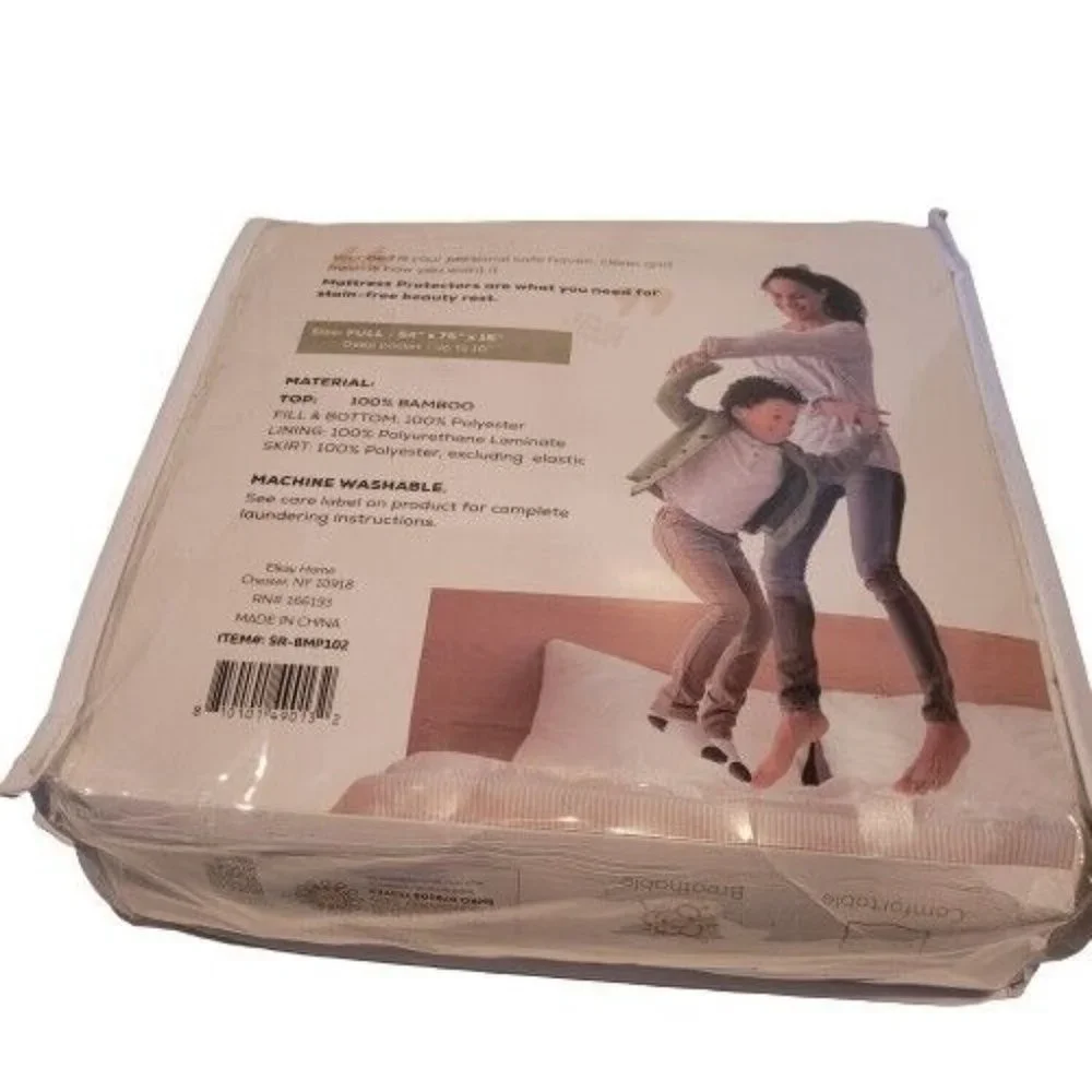 Waterproof Mattress Protector Bamboo Pad Cover Full Size Oeko-Tex Deep Pockets
